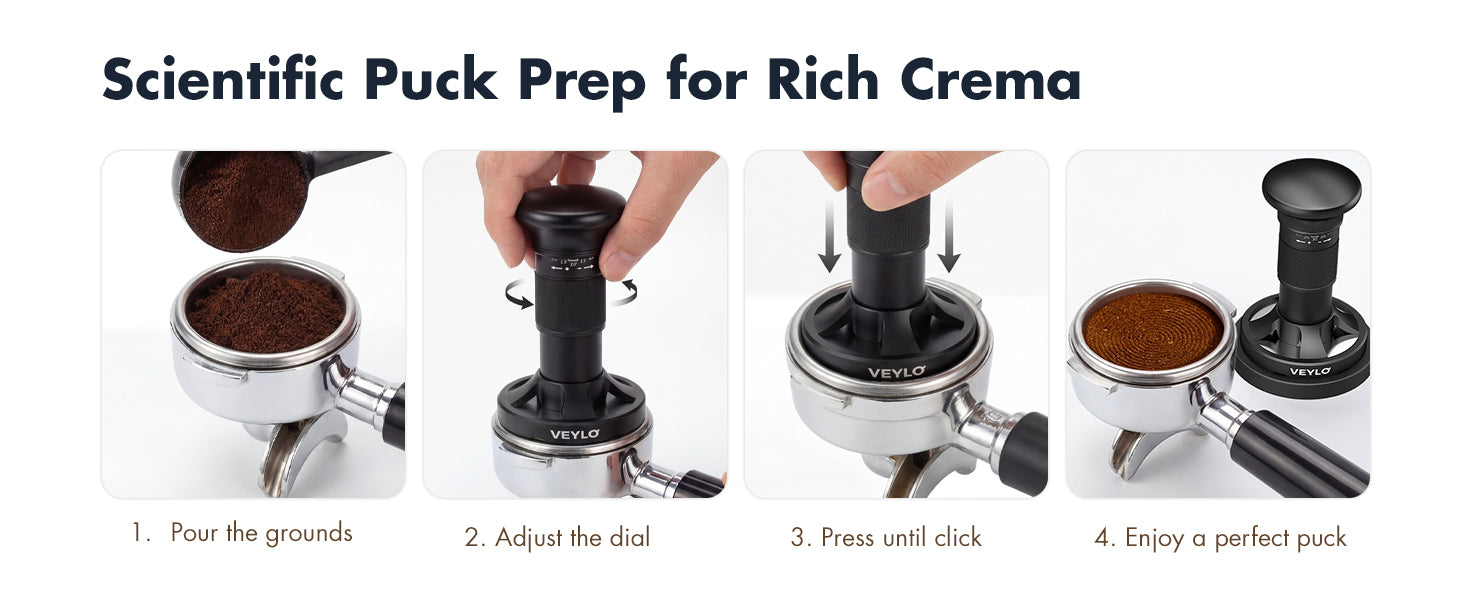Scientific Puck Prep for Rich Crema — pour, dial, press, enjoy