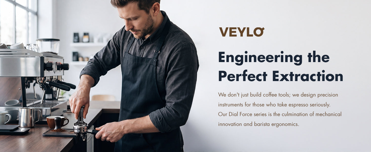 VEYLO calibrated espresso tamper — engineering the perfect extraction
